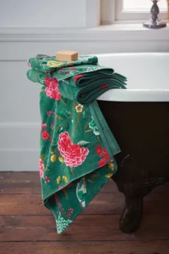 Pip Studio Badhanddoek Set/3 Good Evening 55X100 Cm Groen Best