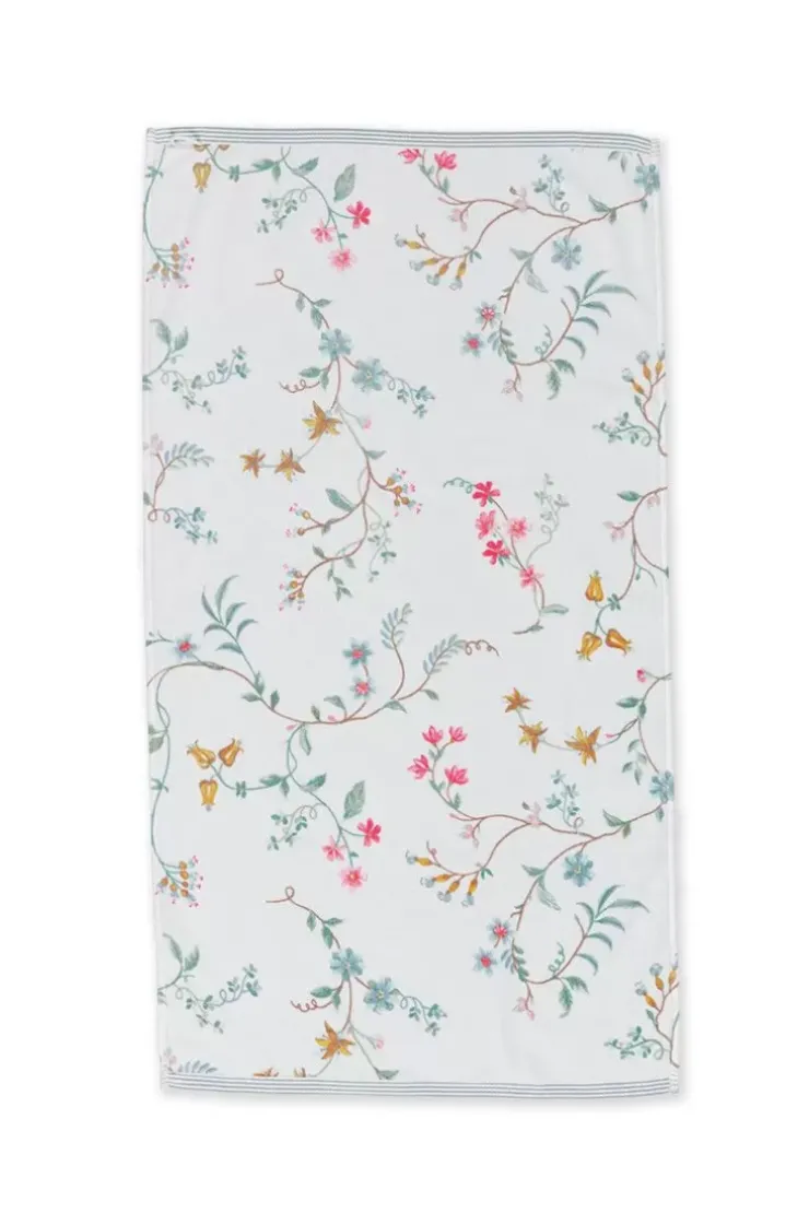 Pip Studio Badhanddoek Set/3 Les Fleurs 55X100 Cm Wit Hot