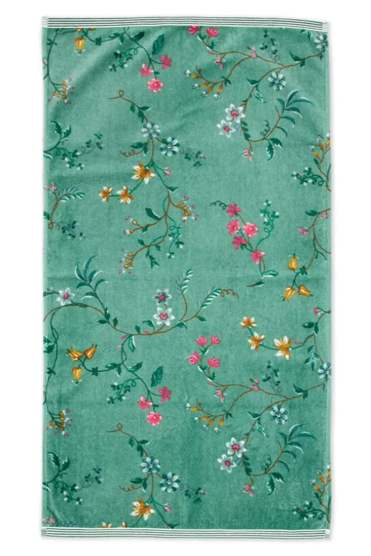 Pip Studio Badhanddoek Set/3 Les Fleurs 55X100 Cm Groen Clearance