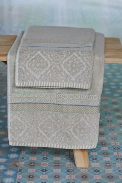 Pip Studio Badhanddoek Set/3 Soft Zellige 55X100 Cm Khaki New