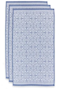 Pip Studio Badhanddoek Set/3 Tile De Pip Blauw 55X100 Cm Outlet