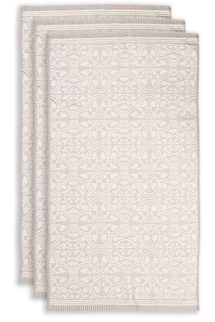 Pip Studio Badhanddoek Set/3 Tile De Pip 55X100 Cm Khaki Discount
