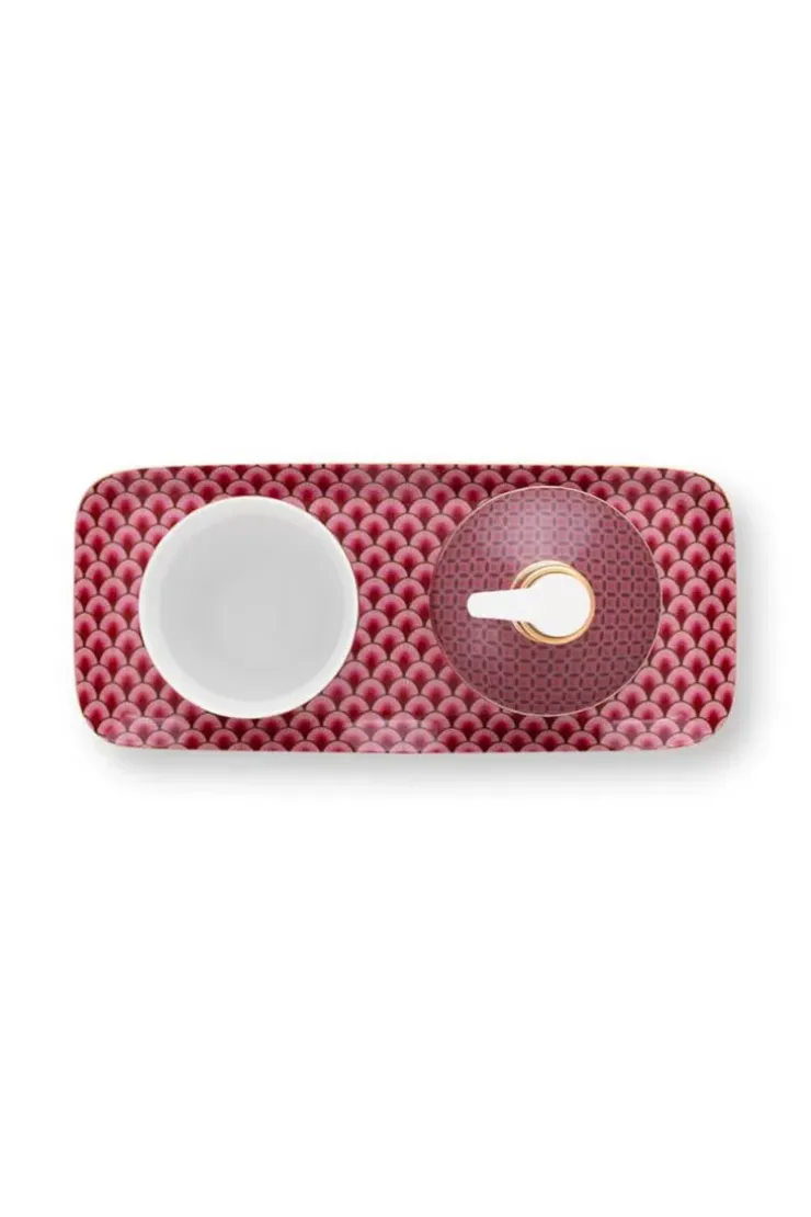 Pip Studio Badkamer Accessoires Set/3 Kyoto Festival Donker Roze New