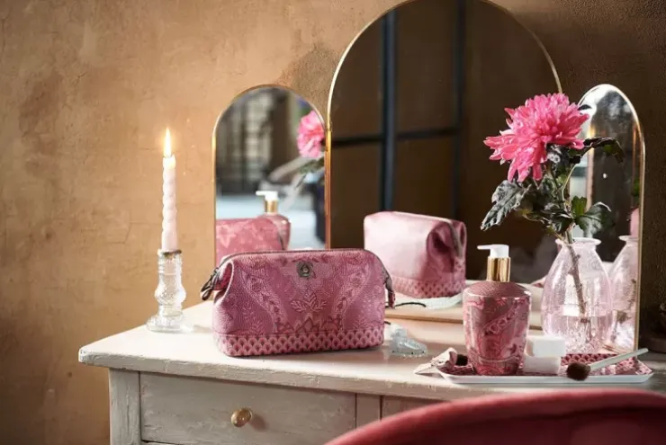 Pip Studio Badkamer Accessoires Set/3 Kyoto Festival Donker Roze New