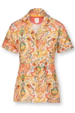 Pip Studio Blouse Korte Mouw Kyoto Festival Geel Hot