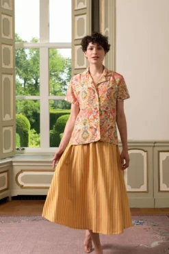 Pip Studio Blouse Korte Mouw Kyoto Festival Geel Hot