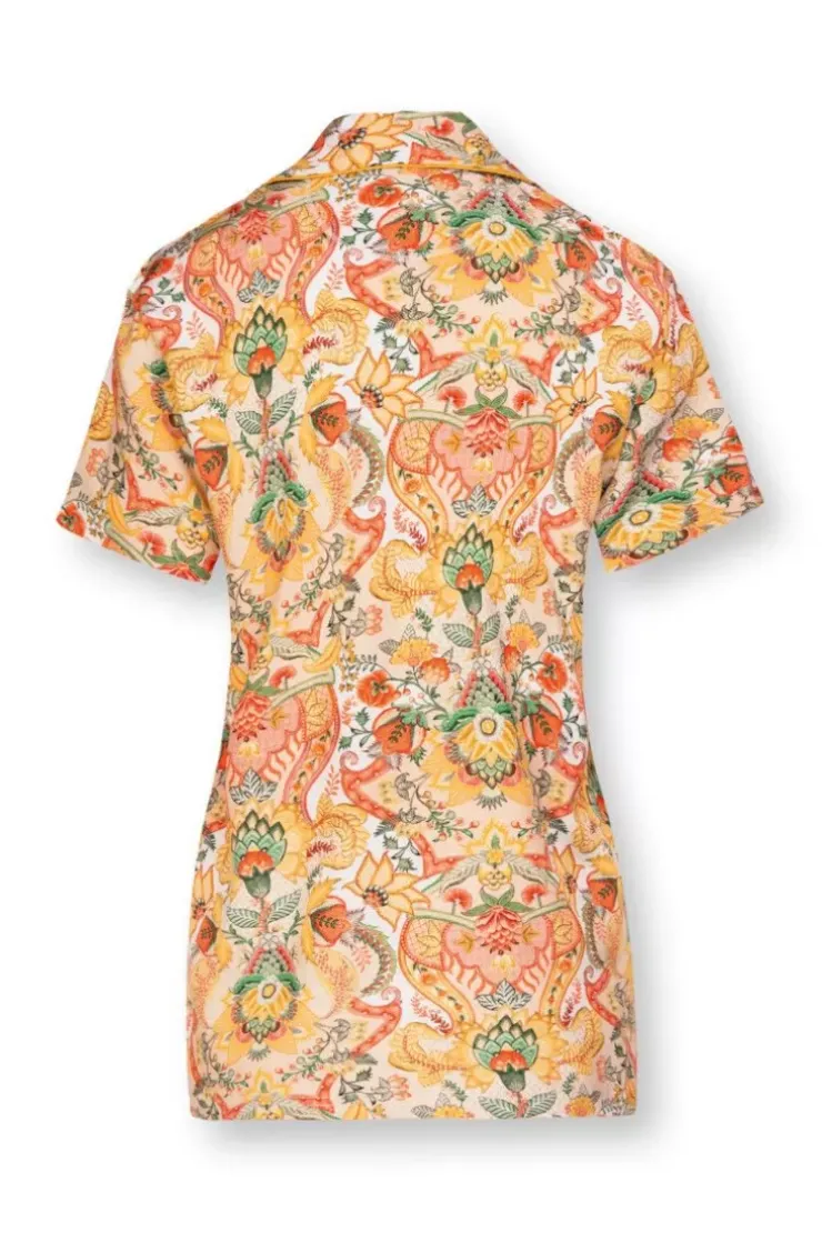 Pip Studio Blouse Korte Mouw Kyoto Festival Geel Hot