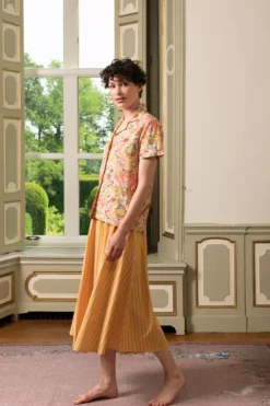 Pip Studio Blouse Korte Mouw Kyoto Festival Geel Hot