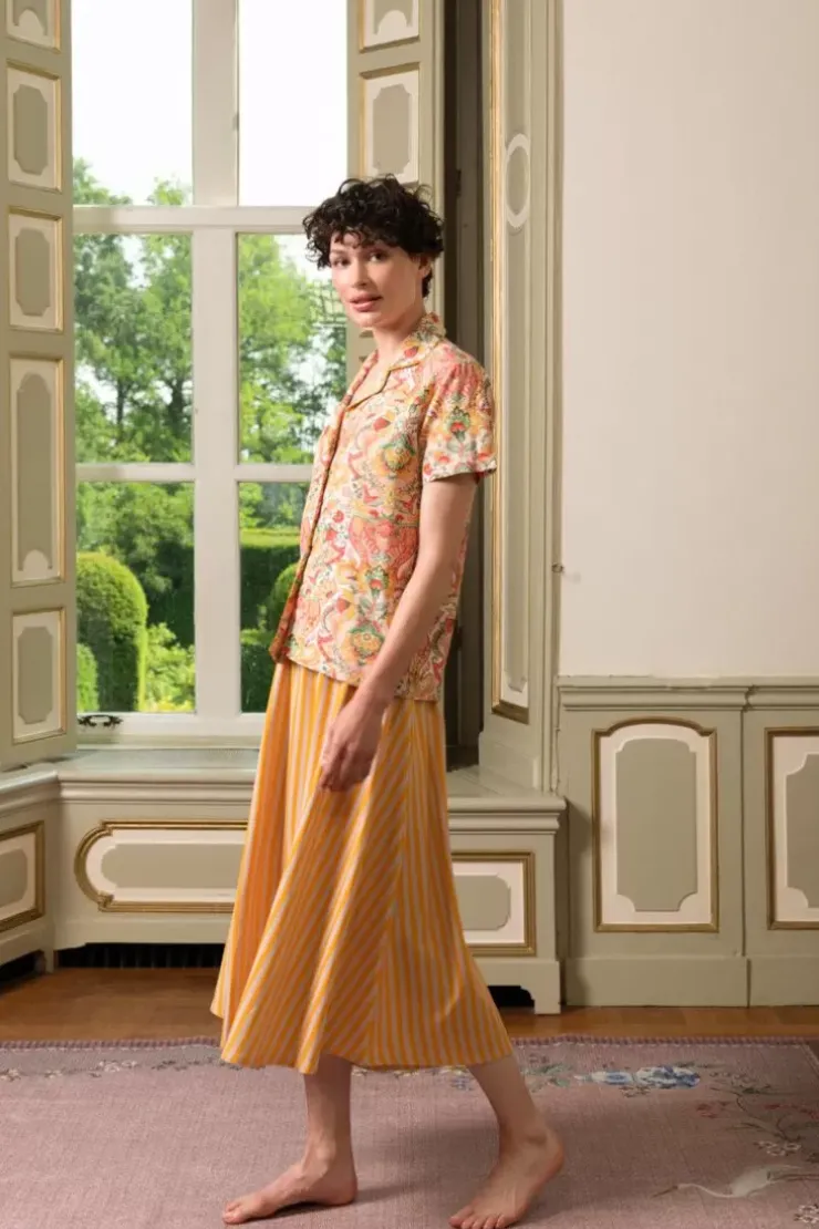 Pip Studio Blouse Korte Mouw Kyoto Festival Geel Hot