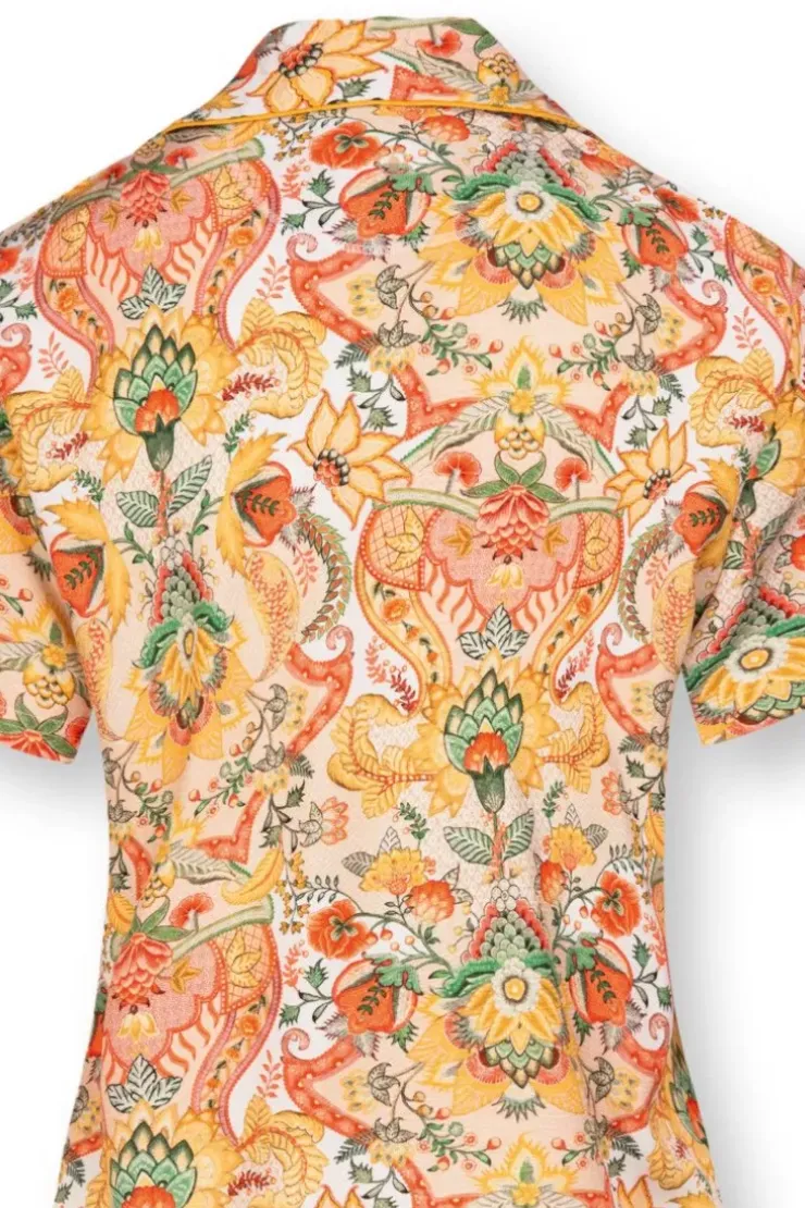 Pip Studio Blouse Korte Mouw Kyoto Festival Geel Hot