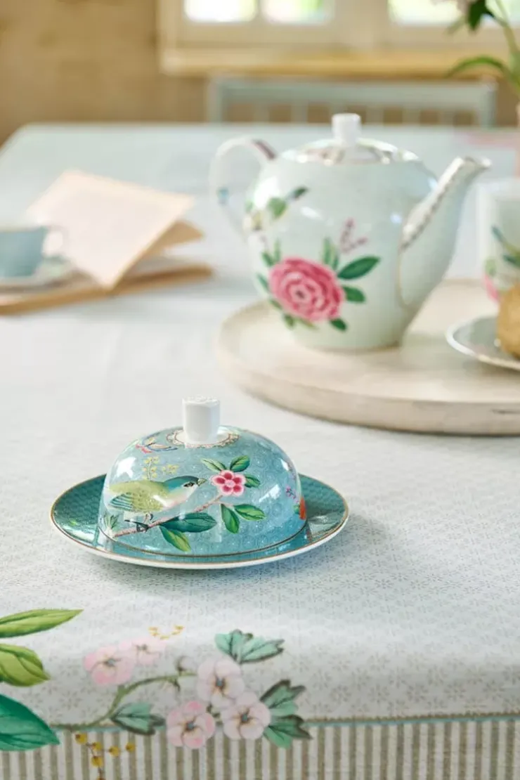 Pip Studio Blushing Birds Botervloot Rond Blue Blauw Clearance