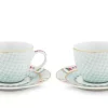 Pip Studio Blushing Birds Set/2 Espresso Kop & Schotel Wit Clearance