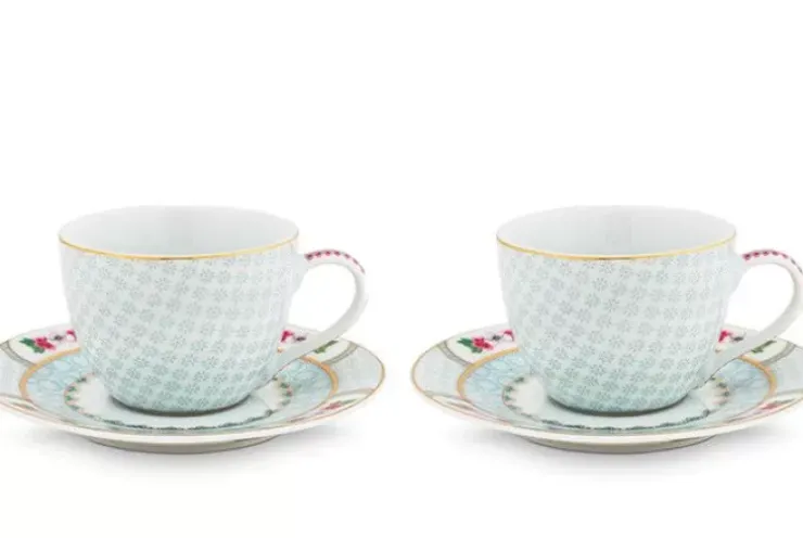 Pip Studio Blushing Birds Set/2 Espresso Kop & Schotel Wit Clearance
