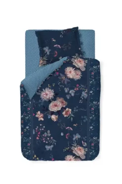 Pip Studio Dekbedovertrek Tokyo Bouquet Donker Blauw Clearance