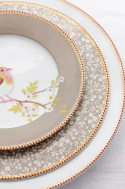 Pip Studio Floral Ontbijtbord Early Bird 21 Cm Khaki Clearance