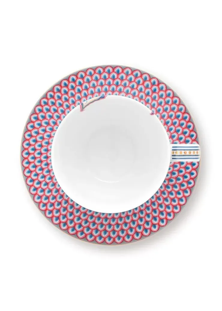 Pip Studio Flower Festival Cappuccino Kop & Schotel Lichtblauw Outlet