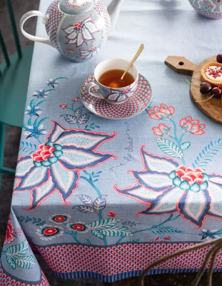 Pip Studio Flower Festival Cappuccino Kop & Schotel Lichtblauw Outlet