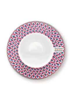 Pip Studio Flower Festival Espresso Kop & Schotel Licht Blauw