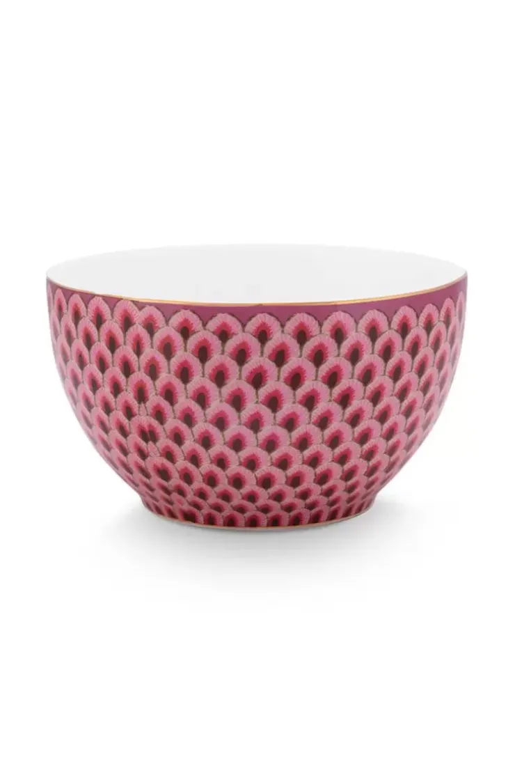 Pip Studio Flower Festival Kom Rood/Donker 9.5 Cm Roze