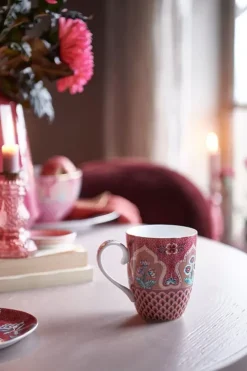 Pip Studio Flower Festival Mok Groot Deco Donker Roze New