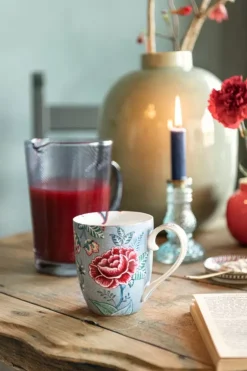 Pip Studio Flower Festival Mok Groot Licht Blauw Online