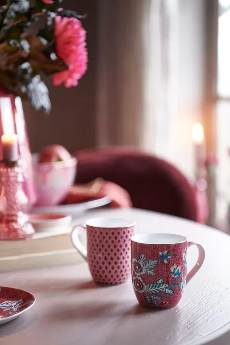 Pip Studio Flower Festival Mok Klein Donker Roze Best