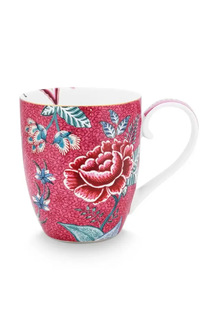 Pip Studio Flower Festival Mok Xl Donker Roze Clearance