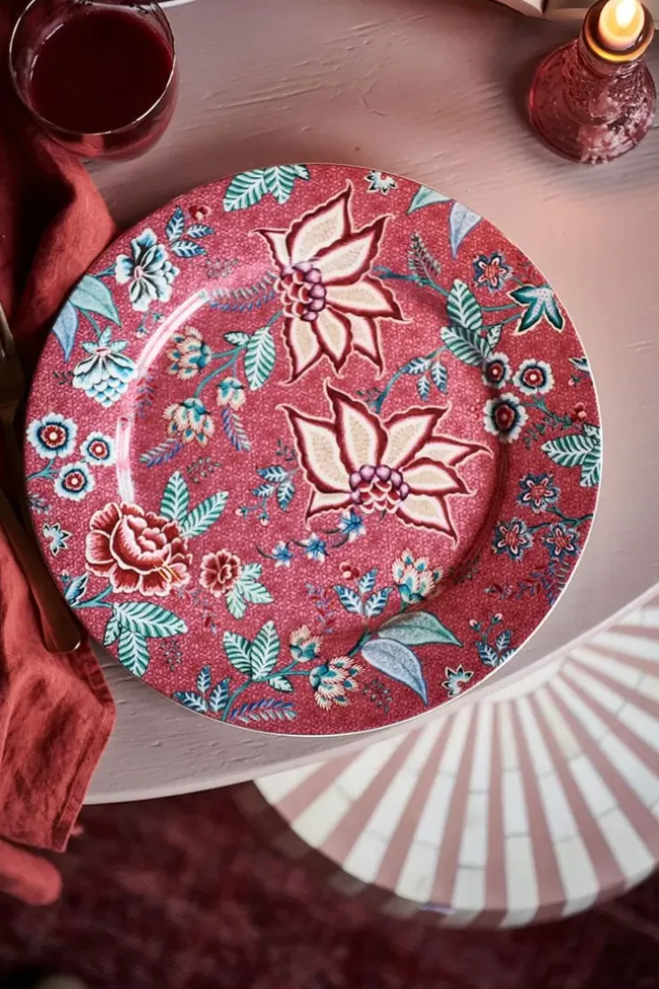 Pip Studio Flower Festival Onderbord Donker 32 Cm Roze Outlet