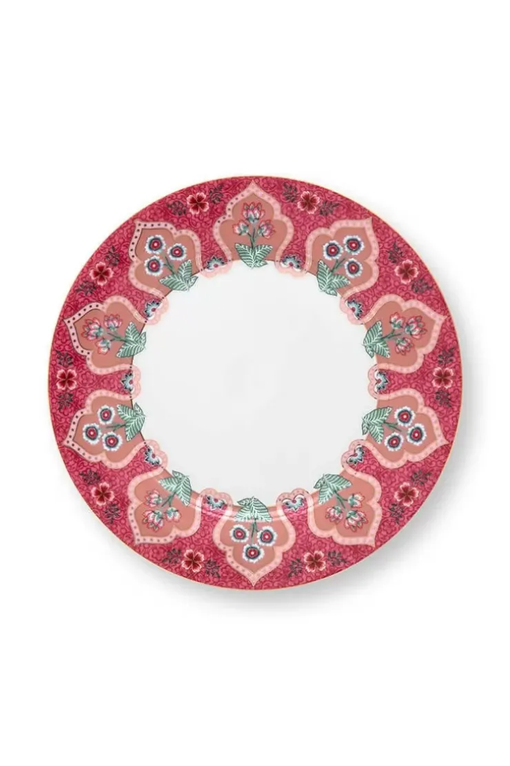 Pip Studio Flower Festival Ontbijtbord Donker 21 Cm Roze New