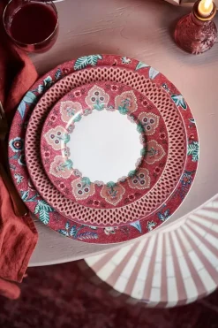 Pip Studio Flower Festival Ontbijtbord Donker 21 Cm Roze New