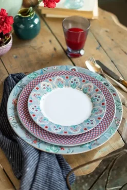 Pip Studio Flower Festival Ontbijtbord Licht 21 Cm Blauw