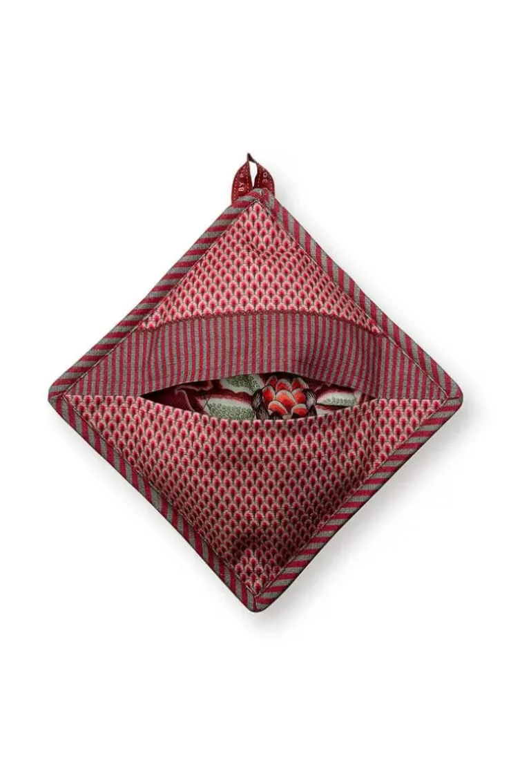 Pip Studio Flower Festival Pot Holder Square Dark Pink