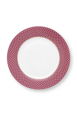 Pip Studio Flower Festival Set/4 Dinerborden Donker 26.5Cm Roze Sale