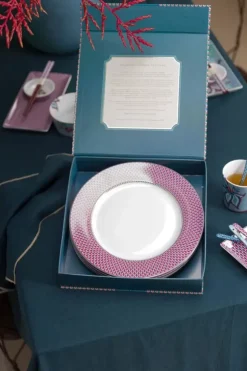 Pip Studio Flower Festival Set/4 Dinerborden Rood/Licht 26.5Cm Blauw