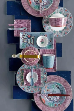 Pip Studio Flower Festival Set/4 Dinerborden Rood/Licht 26.5Cm Blauw