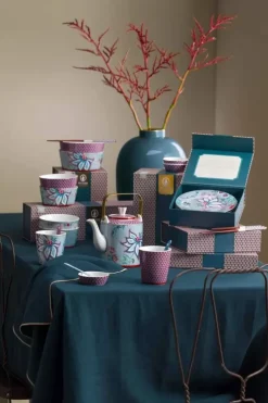 Pip Studio Flower Festival Set/4 Gebaksborden Licht 17Cm Blauw Outlet