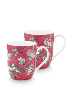 Pip Studio Flower Festival Set/2 Mokken Klein Donker Roze Hot