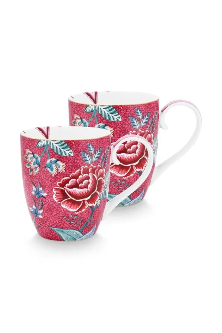 Pip Studio Flower Festival Set/2 Mokken Xl Donker Roze Outlet