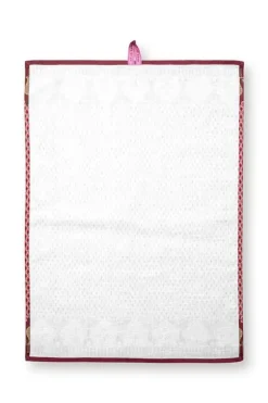 Pip Studio Flower Festival Tea Towel Red/Dark Pink Online