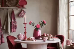 Pip Studio Flower Festival Tea Towel Dark Pink Roze Online