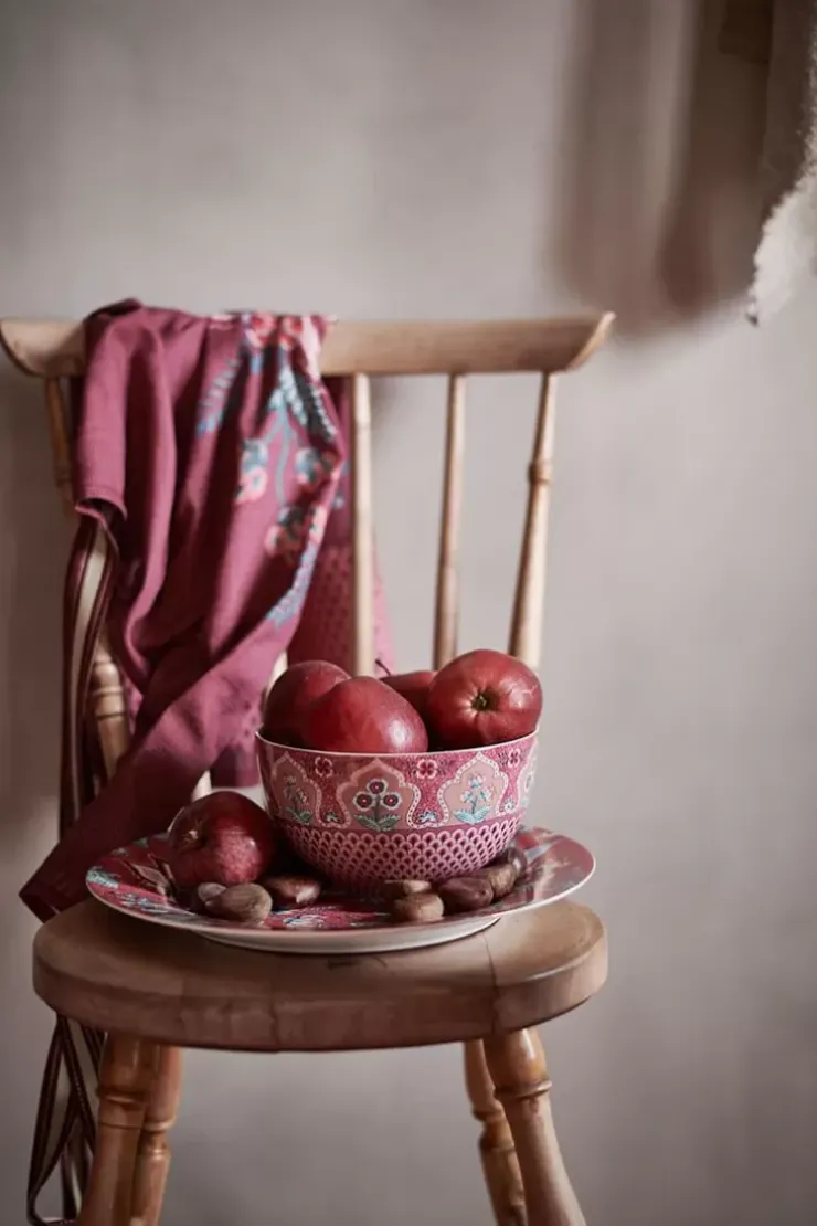 Pip Studio Flower Festival Tea Towel Dark Pink Roze Online