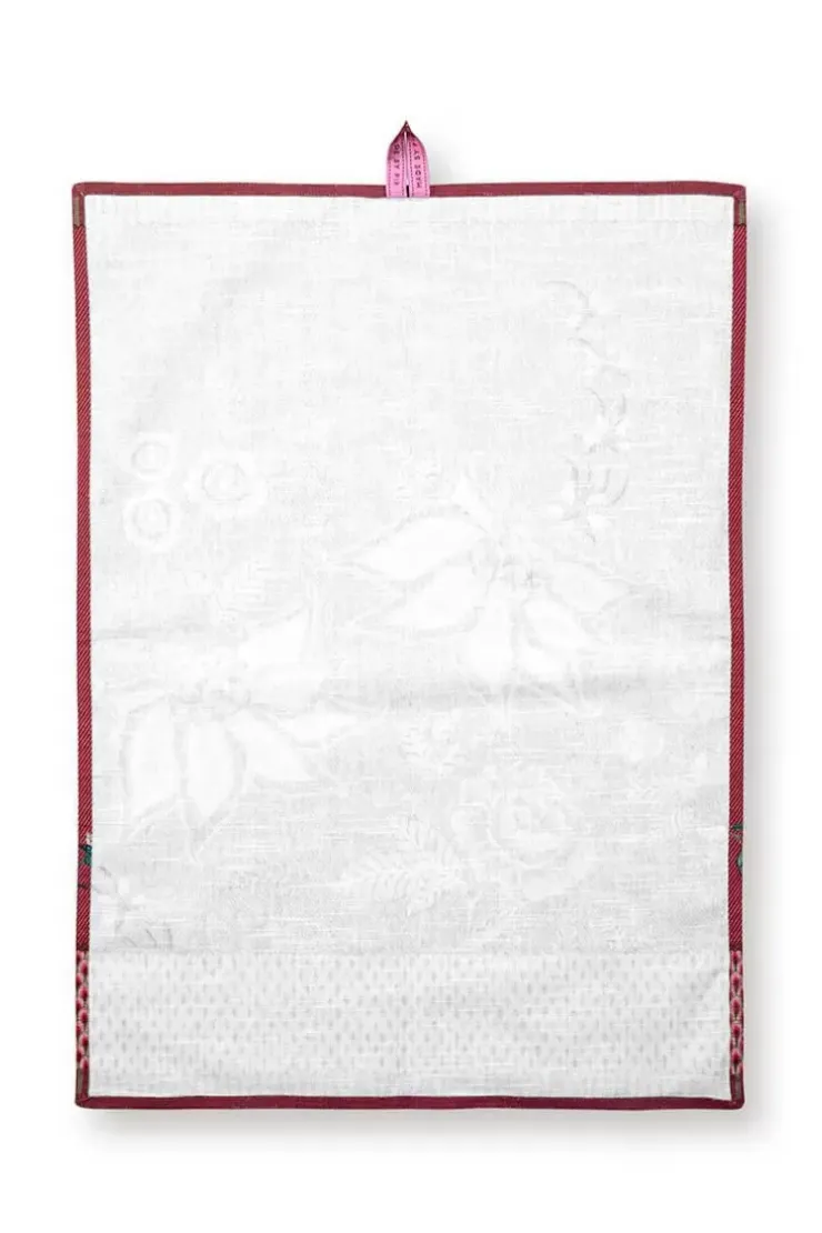 Pip Studio Flower Festival Tea Towel Dark Pink Roze Online