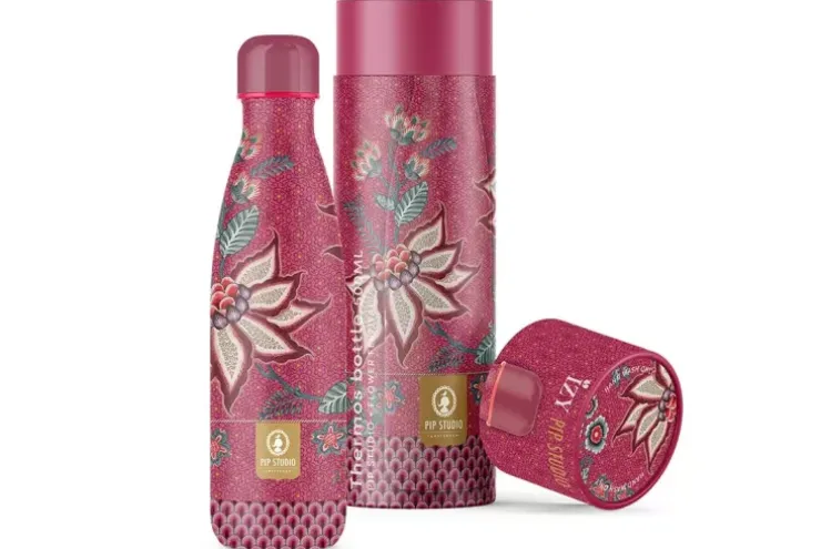 Pip Studio Flower Festival Thermosfles Donker 500Ml Roze Online