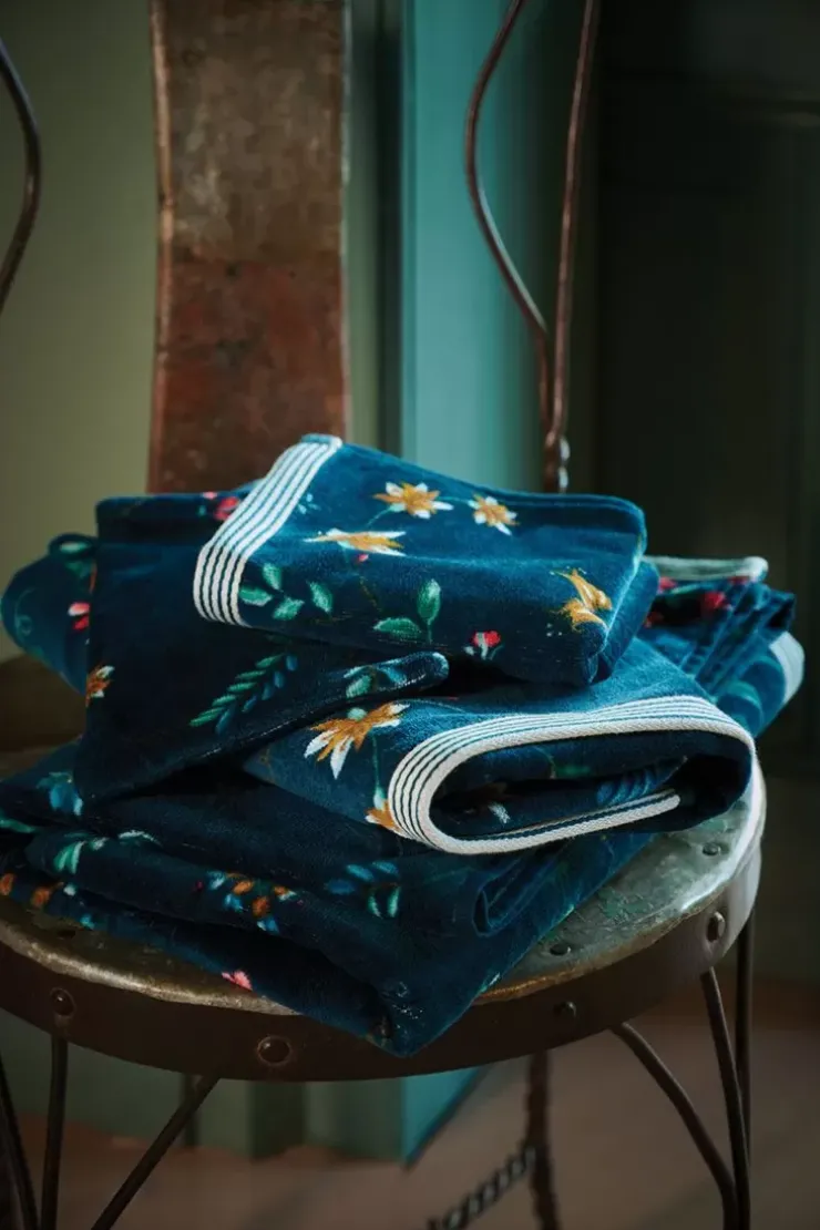 Pip Studio Gastendoek Set/3 Les Fleurs Donker 30X50 Cm Blauw Discount