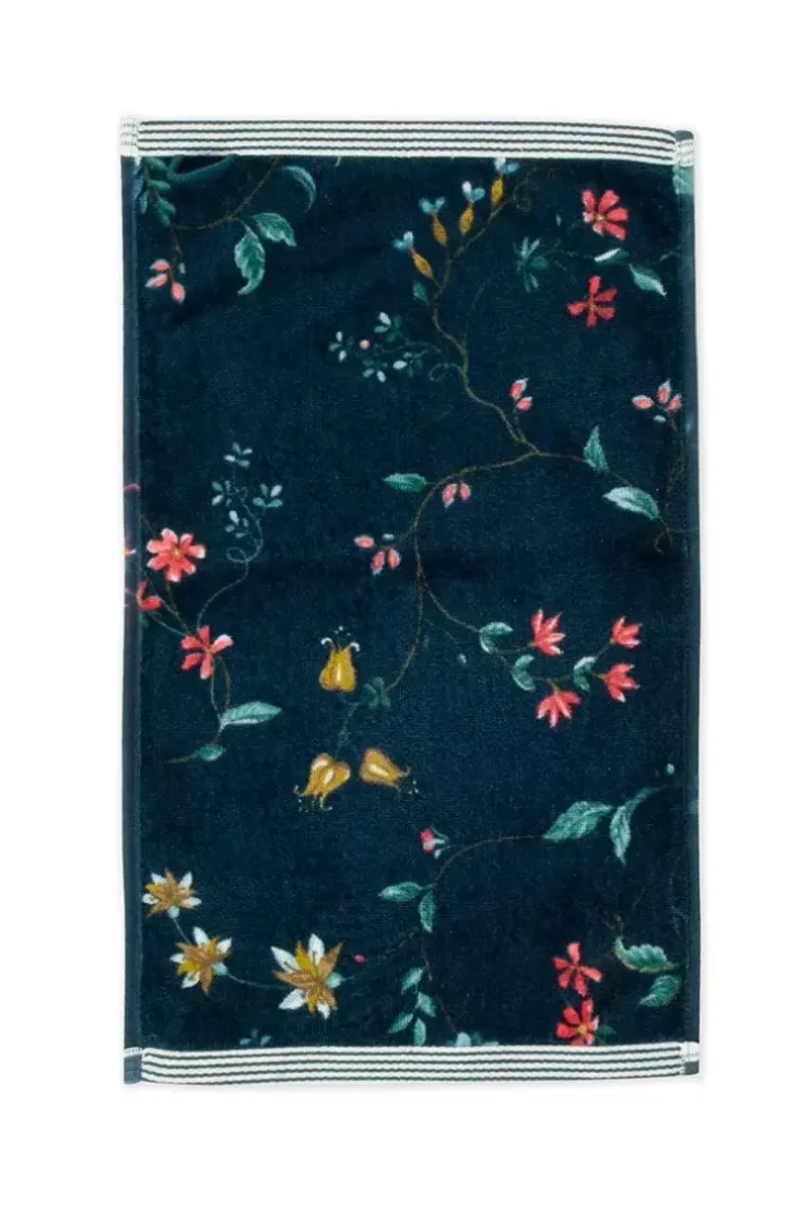 Pip Studio Gastendoek Set/3 Les Fleurs Donker 30X50 Cm Blauw Discount