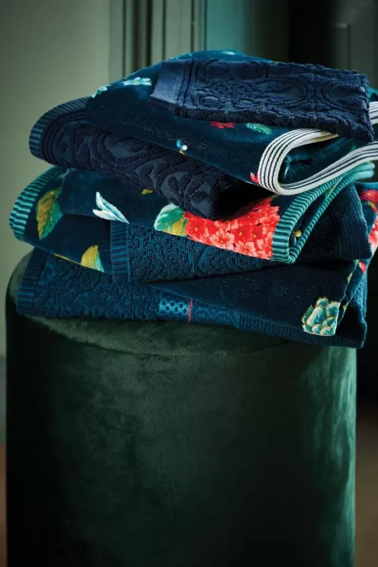 Pip Studio Gastendoek Set/3 Les Fleurs Donker 30X50 Cm Blauw Discount