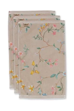 Pip Studio Gastendoek Set/3 Les Fleurs 30X50 Cm Khaki Discount