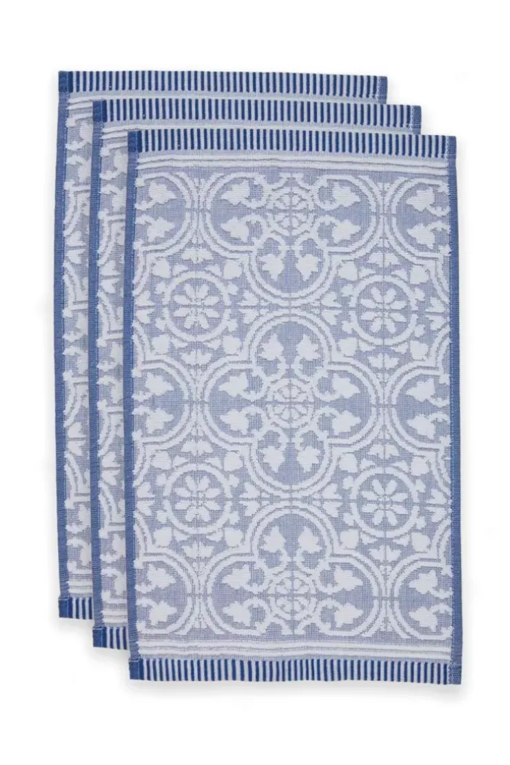 Pip Studio Gastendoek Set/3 Tile De Pip 30X50 Cm Blauw New