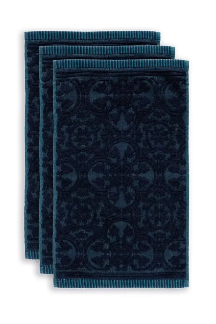 Pip Studio Gastendoek Set/3 Tile De Pip Donker 30X50 Cm Blauw New