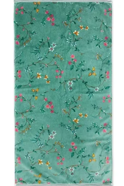 Pip Studio Grote Handdoek Les Fleurs 70X140 Cm Groen Clearance